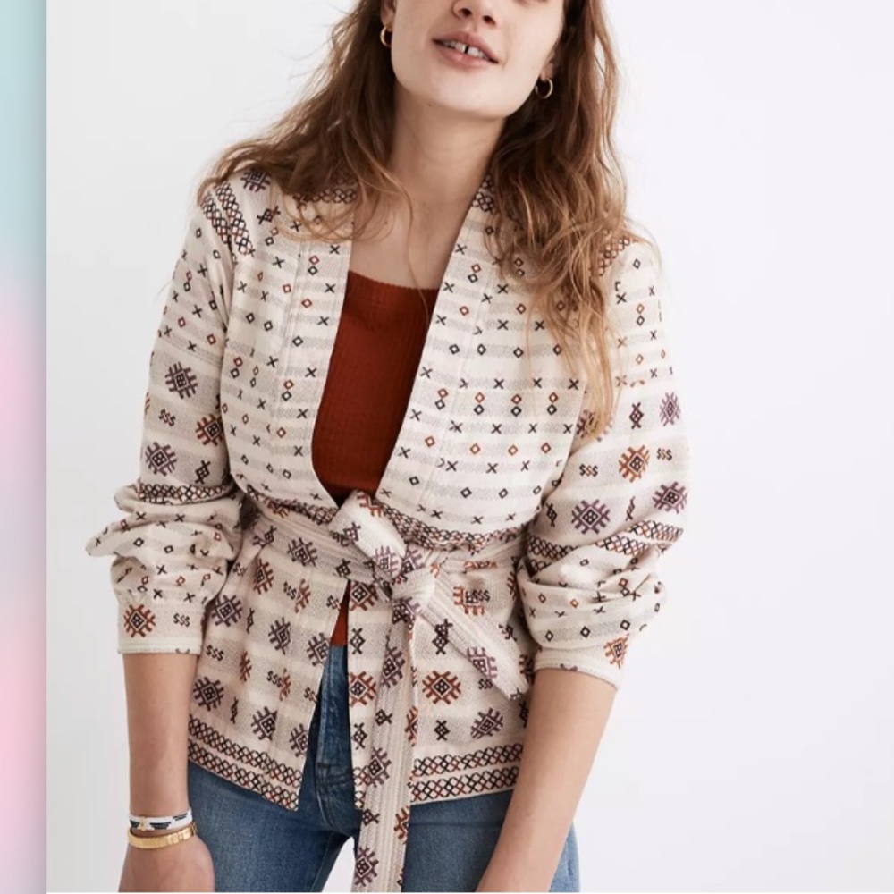 MADEWELL Jacquard Wrap Jacket NWOT Size XL